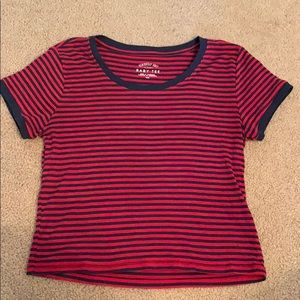 Slightly cropped striped T-shirt